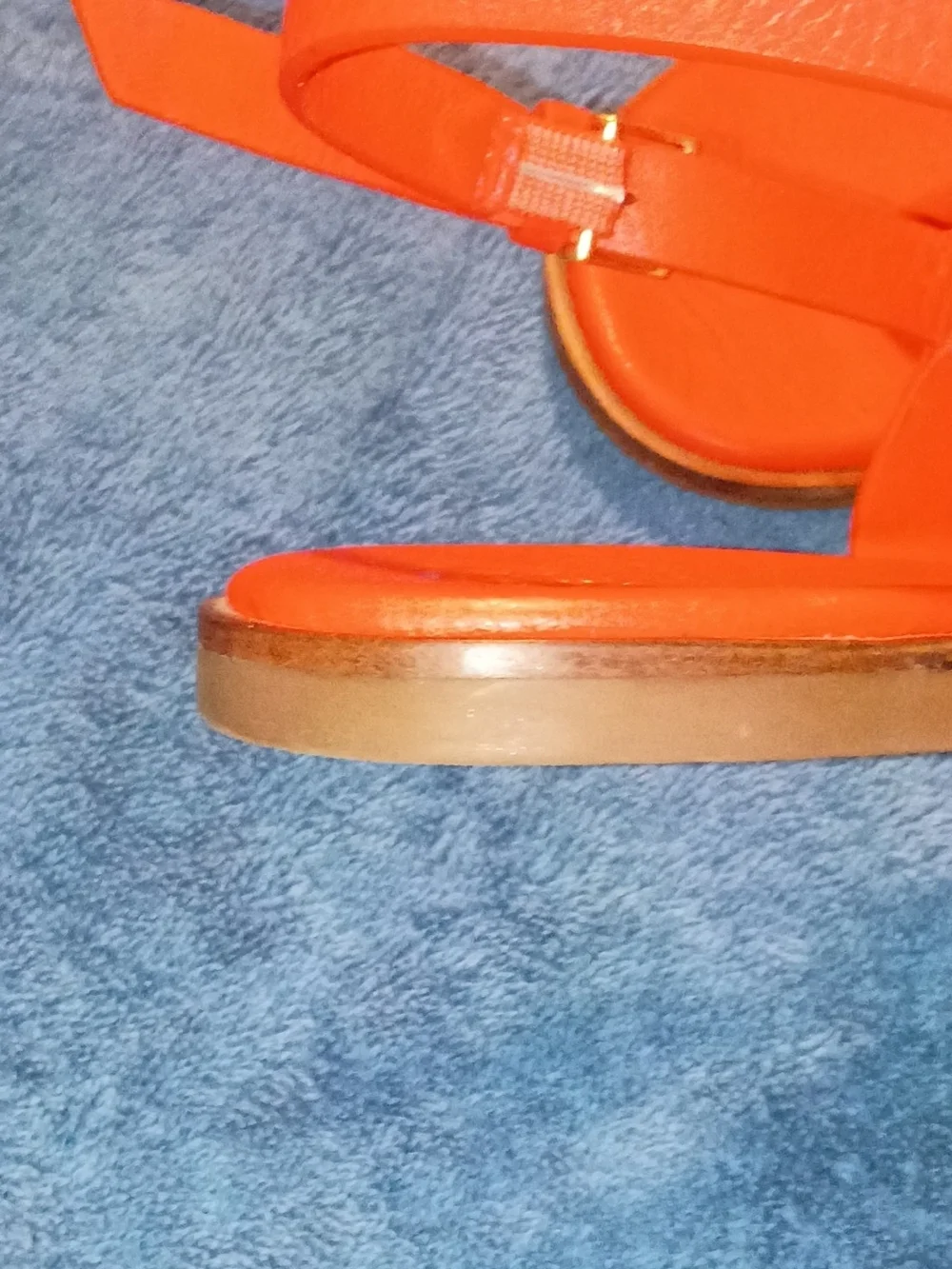 Tory Burch Orange Leather Thong Sandals